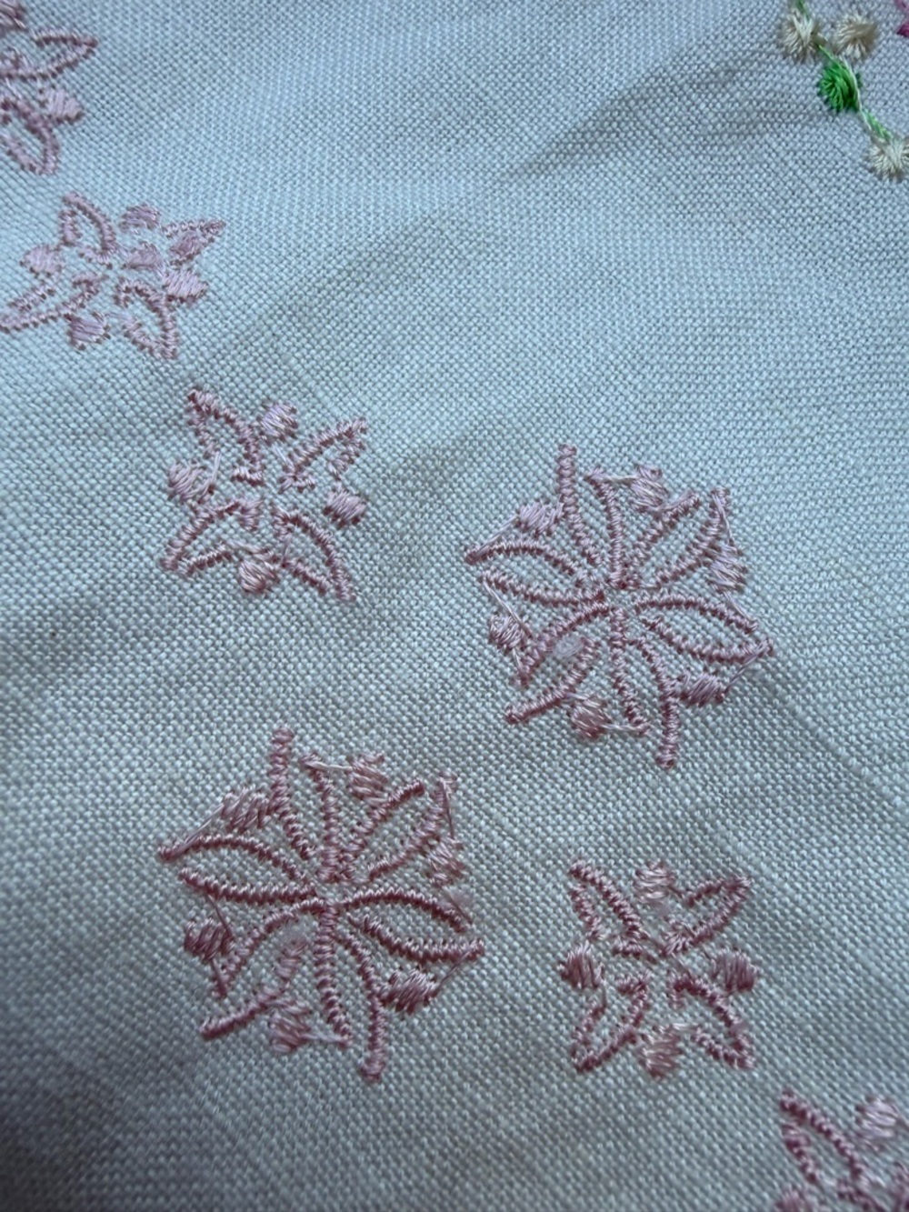 dressbarn White A-Line Skirt with Pink and Green Floral Embroidery - Picture 7 of 9